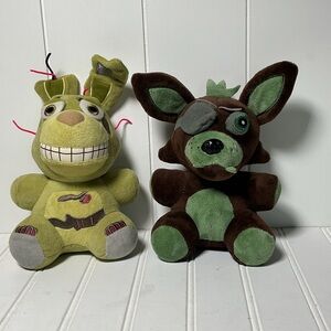 Five Nights at Freddy's Funko Plush Springtrap Phantom Foxy 8" 2016- Lot of 2